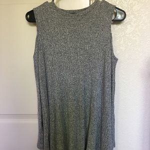 Gray cold shoulder dress